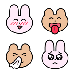 [LINE絵文字] わかるのうさぎとくまの絵文字の画像