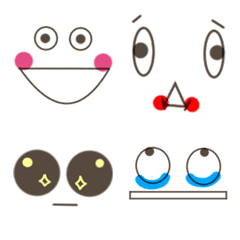 [LINE絵文字] (顔絵文字)茶色の可愛い絵文字♪5の画像