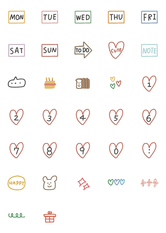 [LINE絵文字]Cute pocket label sticker 2の画像一覧
