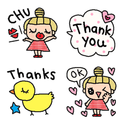 [LINE絵文字] かわいいシンプル英語絵文字77の画像