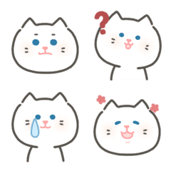 [LINE絵文字] HITOMI's white cat emojiの画像