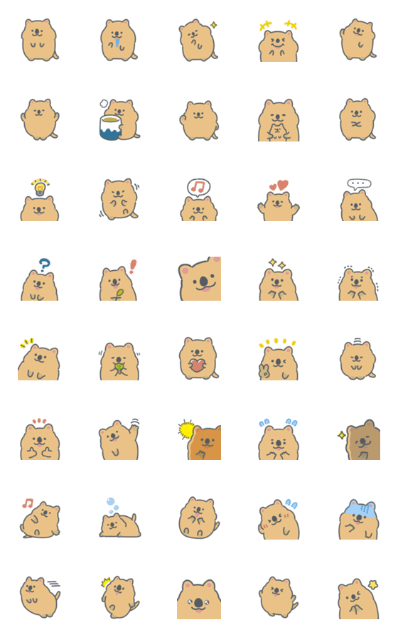 [LINE絵文字]にこにこワラビー絵文字の画像一覧