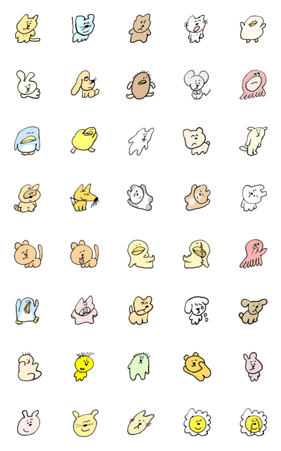 [LINE絵文字]ゆるい生き物 53の画像一覧