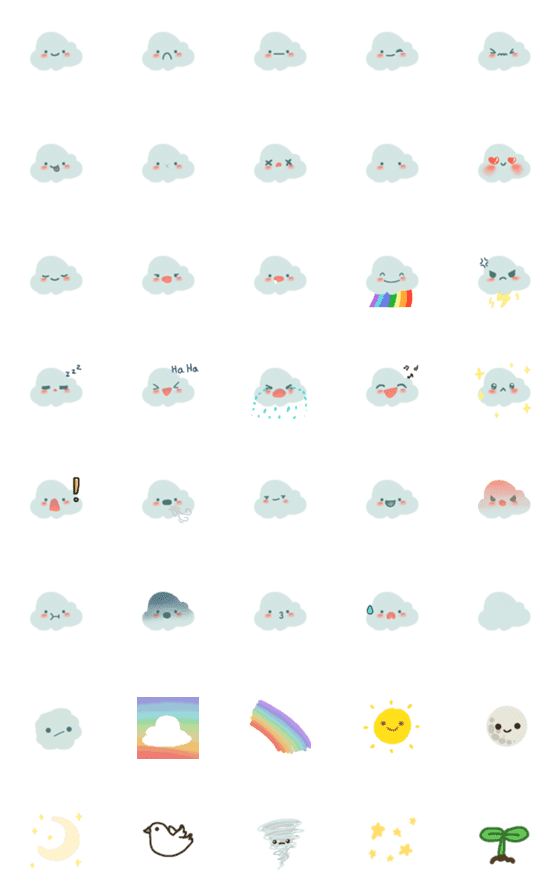 [LINE絵文字]The little cloudの画像一覧