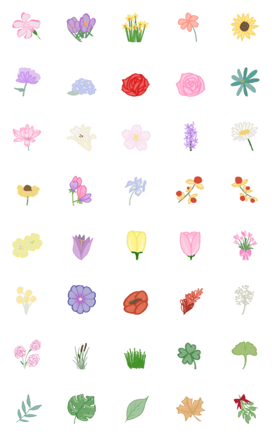 [LINE絵文字]Flowers in your wordsの画像一覧