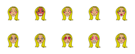 [LINE絵文字]Blond Asian girlの画像一覧