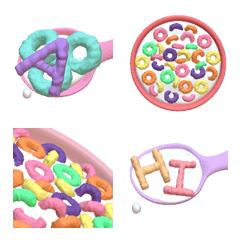 [LINE絵文字] Cute 3D Breakfast [Food, Alphabet]の画像