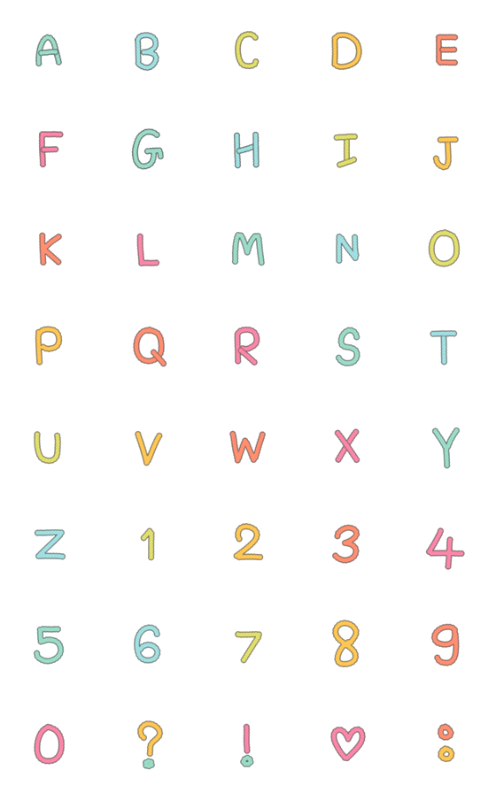 [LINE絵文字]ABC alphabet pastelの画像一覧