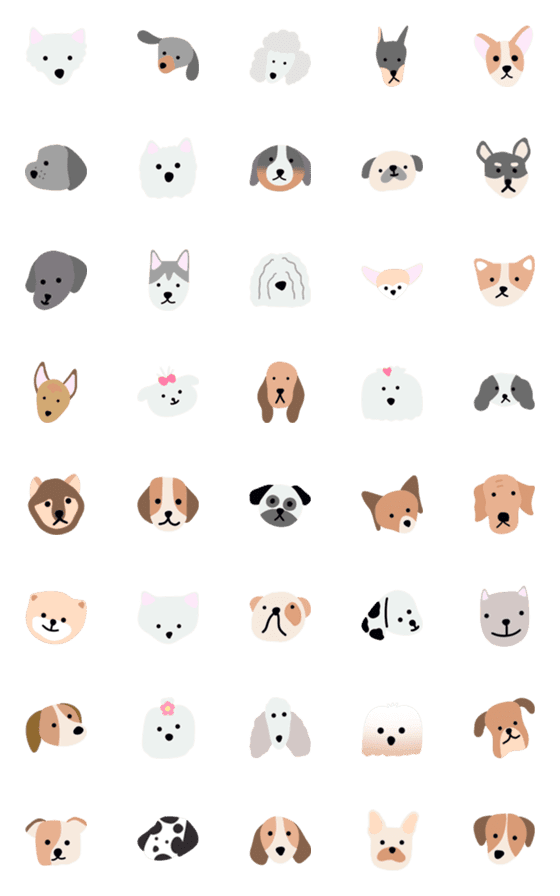 [LINE絵文字]forty dogsの画像一覧