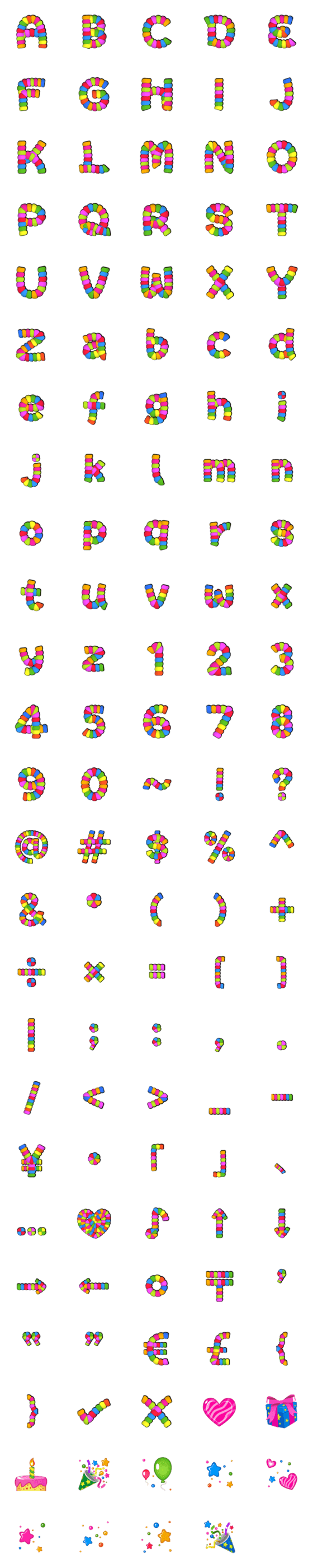 [LINE絵文字]Candy Font for Special Messagesの画像一覧