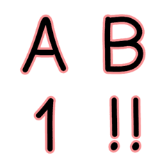 [LINE絵文字] English Alphabets Black ＆ Pinkの画像