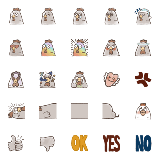 [LINE絵文字]August Chicken Emojiの画像一覧