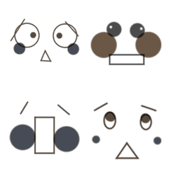 [LINE絵文字] 黒×茶色×顔絵文字の画像
