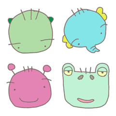 [LINE絵文字] 毛3本生物がいっぱいおるで（絵文字）。の画像