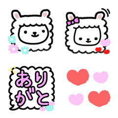 [LINE絵文字] もふもふアルパカさんの絵文字の画像