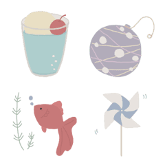 くすみカラー絵文字。(夏)の絵文字メイン画像