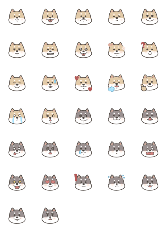 [LINE絵文字]HITOMI's shiba emojiの画像一覧