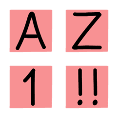 [LINE絵文字] English Alphabets Black ＆ Pink in Frameの画像