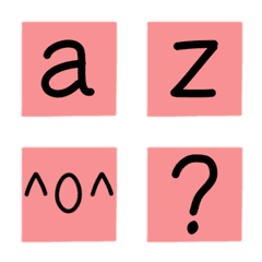 [LINE絵文字] English Alphabets Black ＆ Pink Frame 2の画像