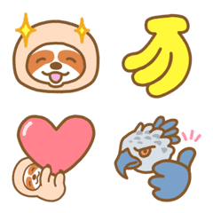 [LINE絵文字] ナマケモノとバナナ絵文字の画像