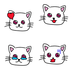 [LINE絵文字] 白猫のほのぼの絵文字の画像