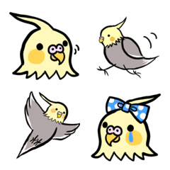 表情豊かなオカメインコと日常絵文字の絵文字メイン画像
