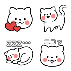 シンプルな白ネコ絵文字の絵文字メイン画像
