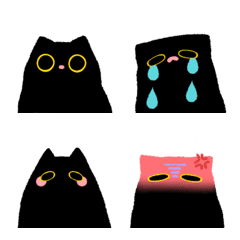 [LINE絵文字] Owl Black Cat Emoji 2の画像