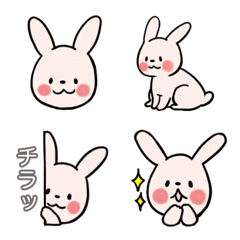 [LINE絵文字] シンプルなピンクうさぎの絵文字の画像