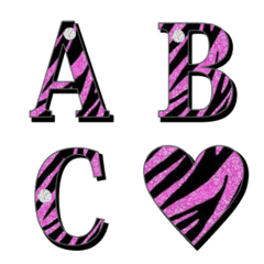 [LINE絵文字] zebra ＆ jewelry emoji pinkの画像
