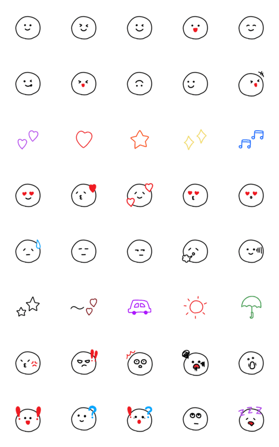 [LINE絵文字]シンプル線画とスマイル。の画像一覧