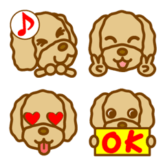 [LINE絵文字] トイプードル｜可愛い犬の顔絵文字の画像