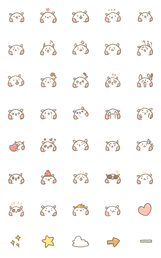 [LINE絵文字]hamster rabbitの画像一覧