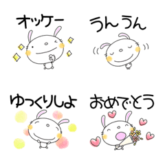 [LINE絵文字] 毎日あいさつ絵文字なかいさんちのうさぎの画像