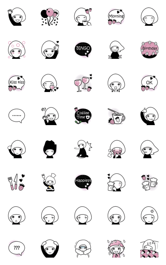 [LINE絵文字]マーシャの可愛い毎日 絵文字の画像一覧