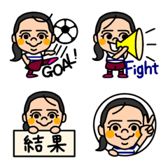 [LINE絵文字] サッカー女子(ローテール)の画像