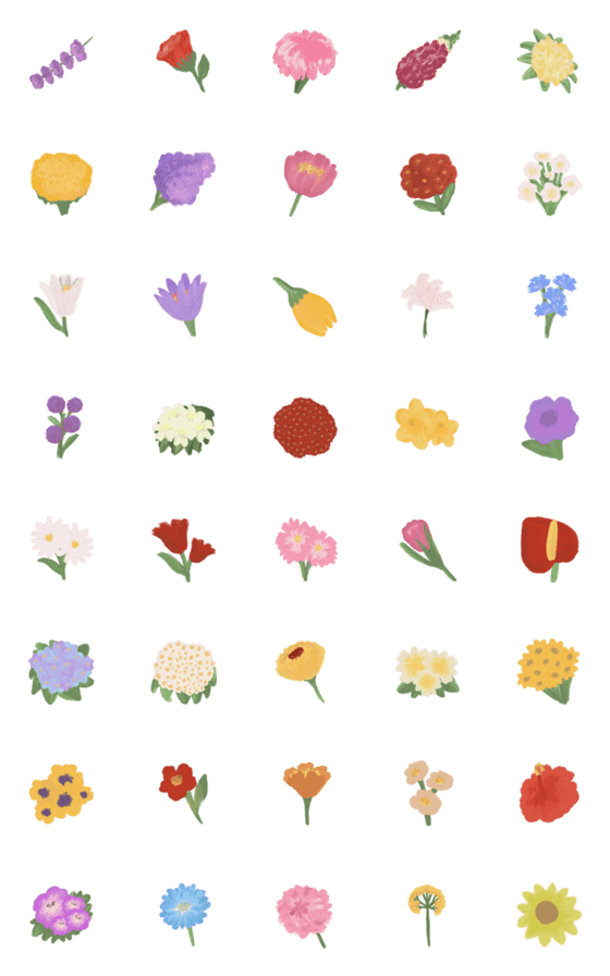 [LINE絵文字]little flower gardenの画像一覧