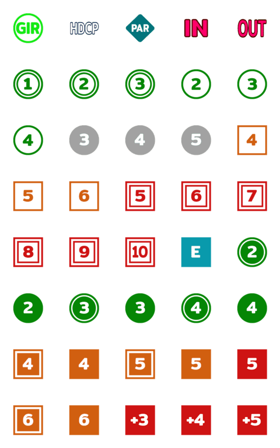 [LINE絵文字]Golf Scorecardの画像一覧