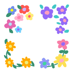 [LINE絵文字] Flower frame 絵文字の画像