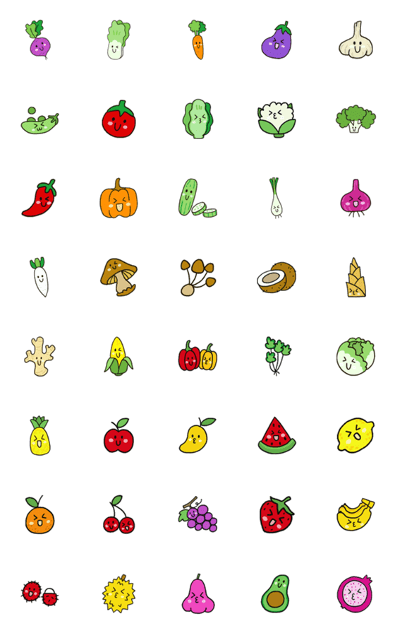 [LINE絵文字]emoji fruit vegetableの画像一覧