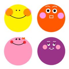 [LINE絵文字] カラフルな丸い子♡8の画像