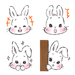 毎日使える♪表情豊かな白うさぎ 絵文字の絵文字メイン画像