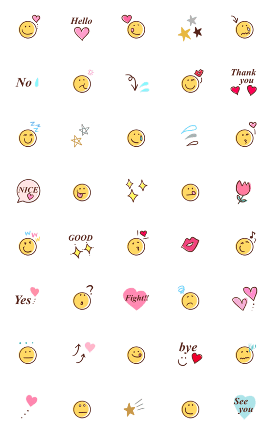 [LINE絵文字]【オシャレでcuteな絵文字たち】の画像一覧