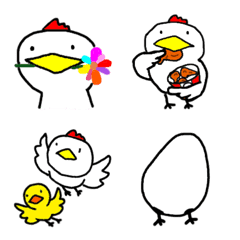 [LINE絵文字] chicken's Parent and childの画像