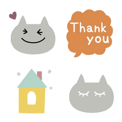 [LINE絵文字] ねこ＆シンプル絵文字の画像