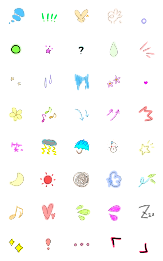 [LINE絵文字]毎日使える手書き風マークの画像一覧