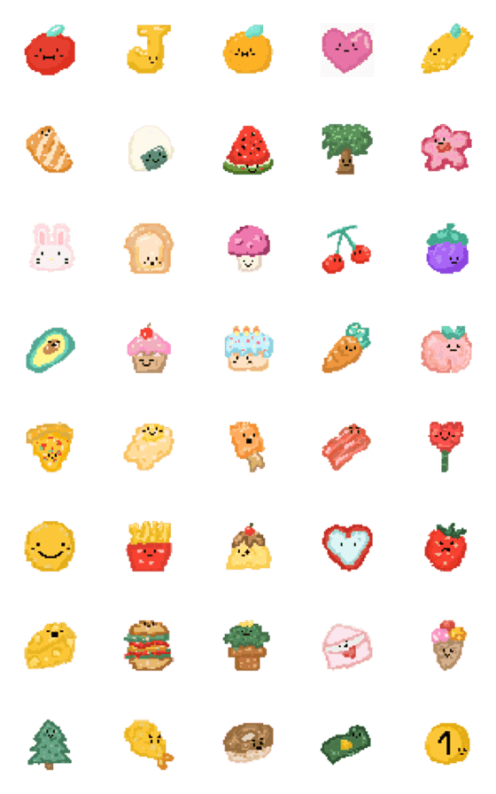 [LINE絵文字]Pixel art emoji cutieの画像一覧