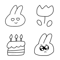 [LINE絵文字] シンプルでかわいいうさぎの画像