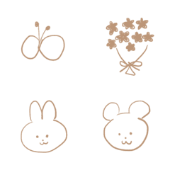 [LINE絵文字] simple beige emojiの画像