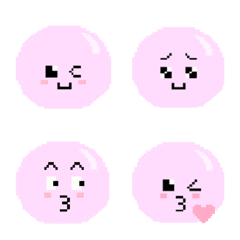 [LINE絵文字] QQ happy Pinky Jelly Beans Pixel emojiの画像